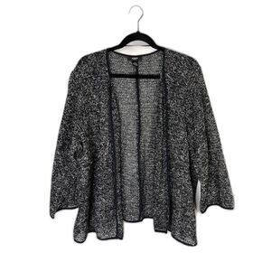 Women's Alfani Black and White Open Front Knit Cardigan Size 3X